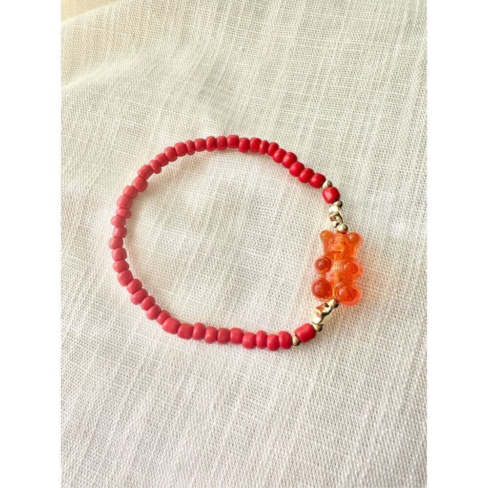 Burnt Orange gummy bear beaded bracelet
